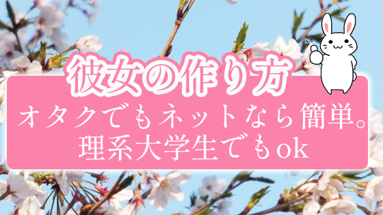 彼女の作り方 オタクでもネットなら簡単 理系大学生でもok